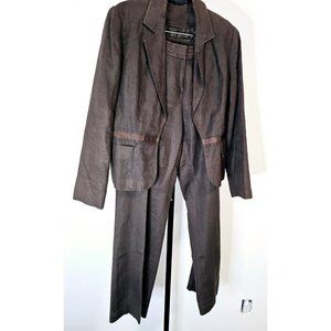Willi Smith Women's Blazer & Pant Linen Suit - Brown - 8/10